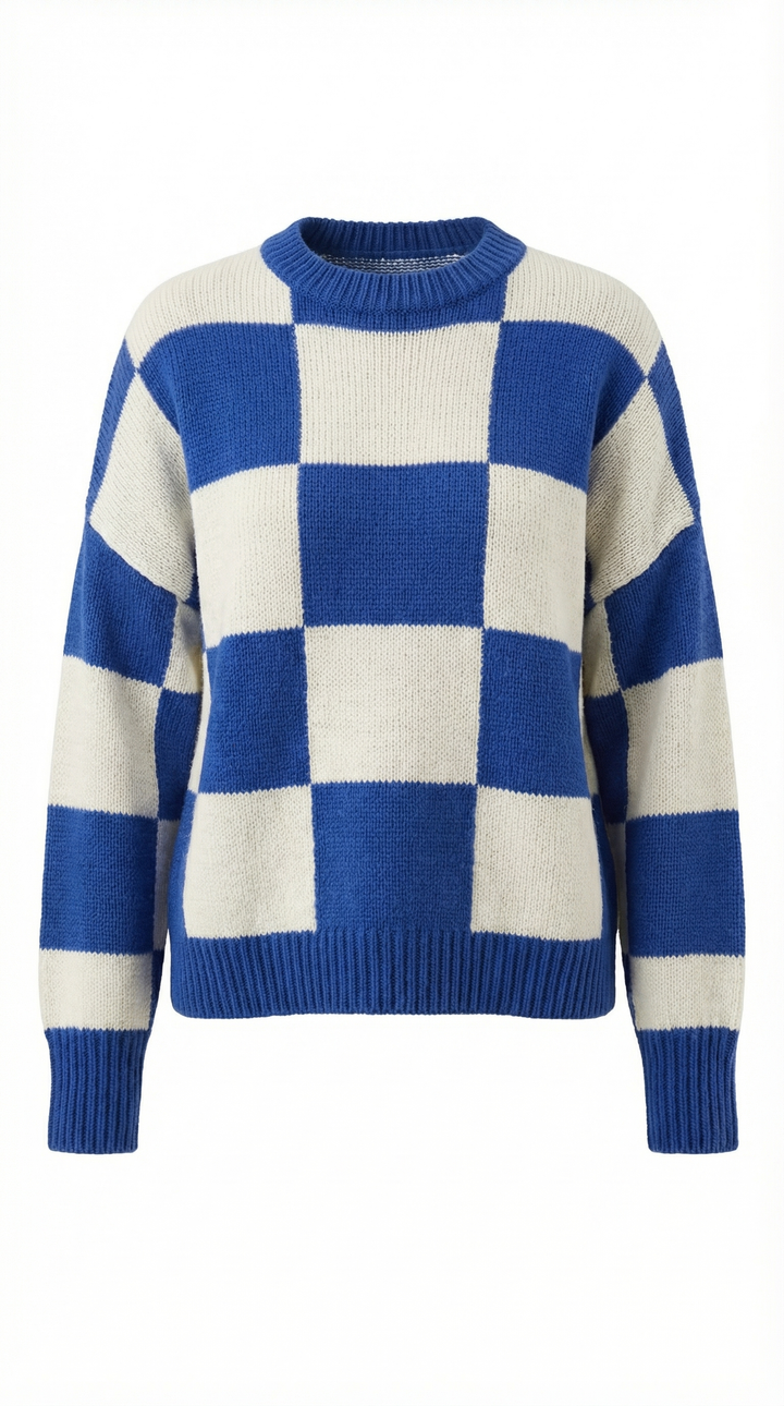 Emma Checkered Knit Sweater