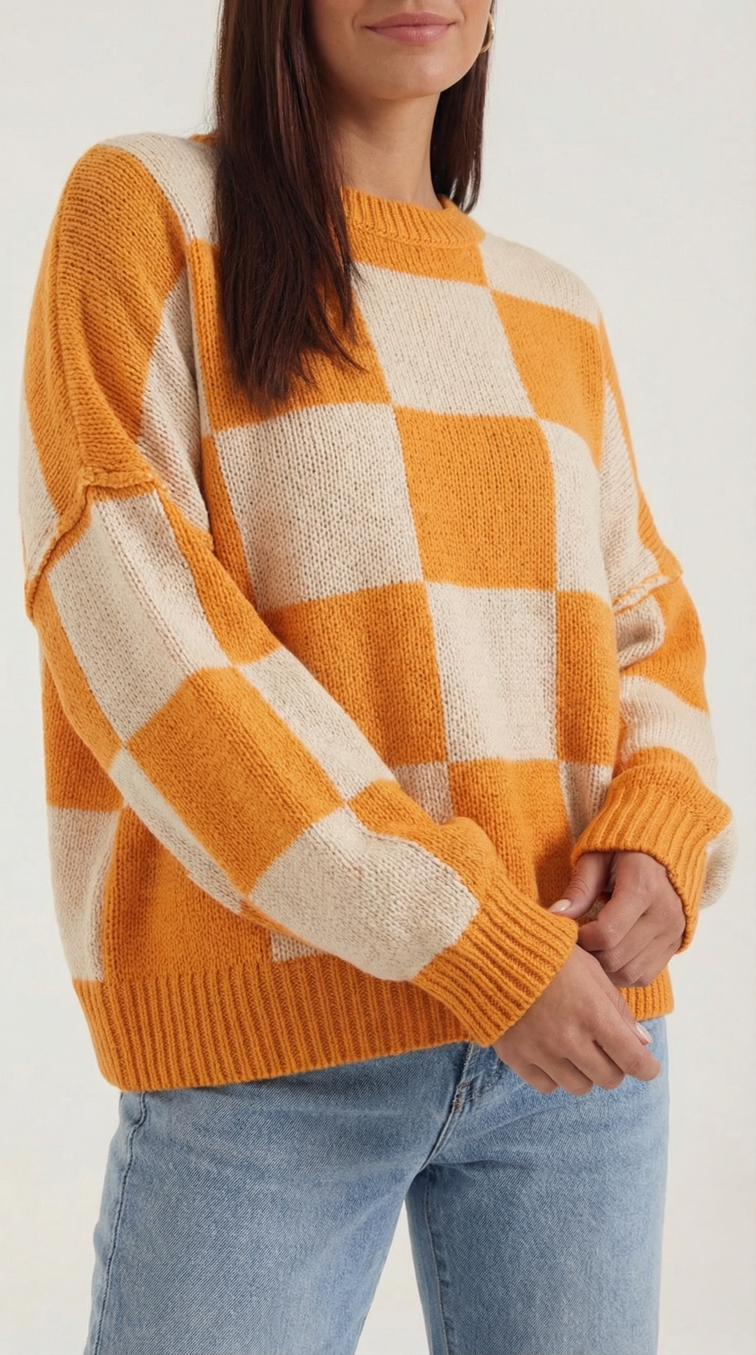 Emma Checkered Knit Sweater