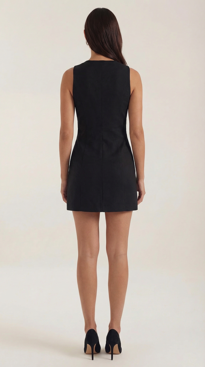 Patricia Sleeveless Button-Up Mini Dress