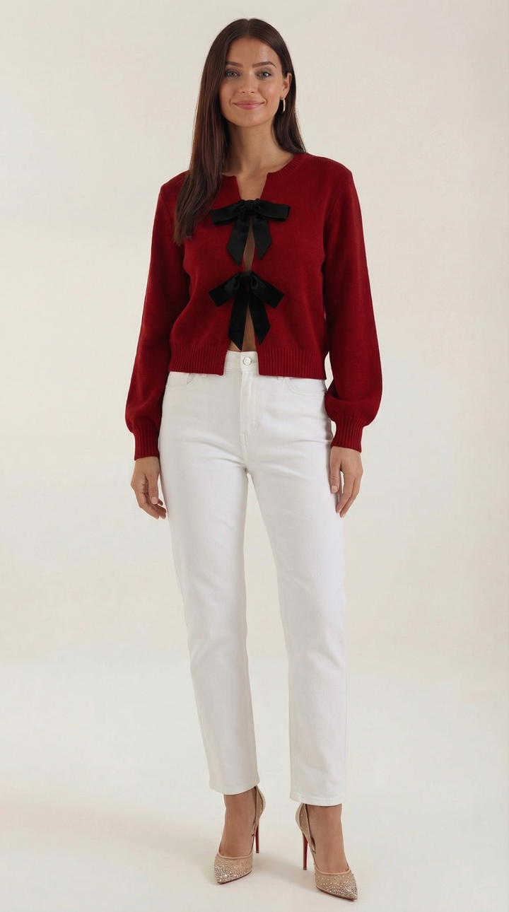 Cynthia Bow-Tie Knit Top