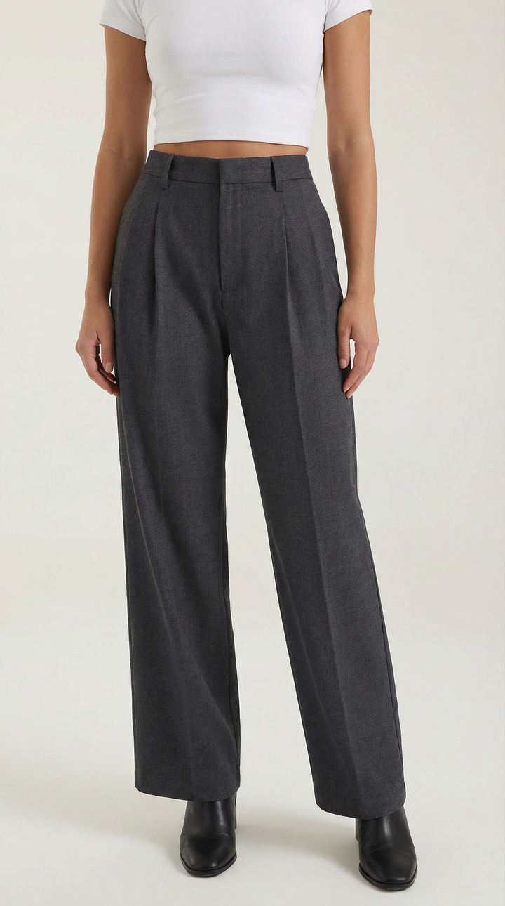 Dorothy Pleated Straight-Cut Trousers