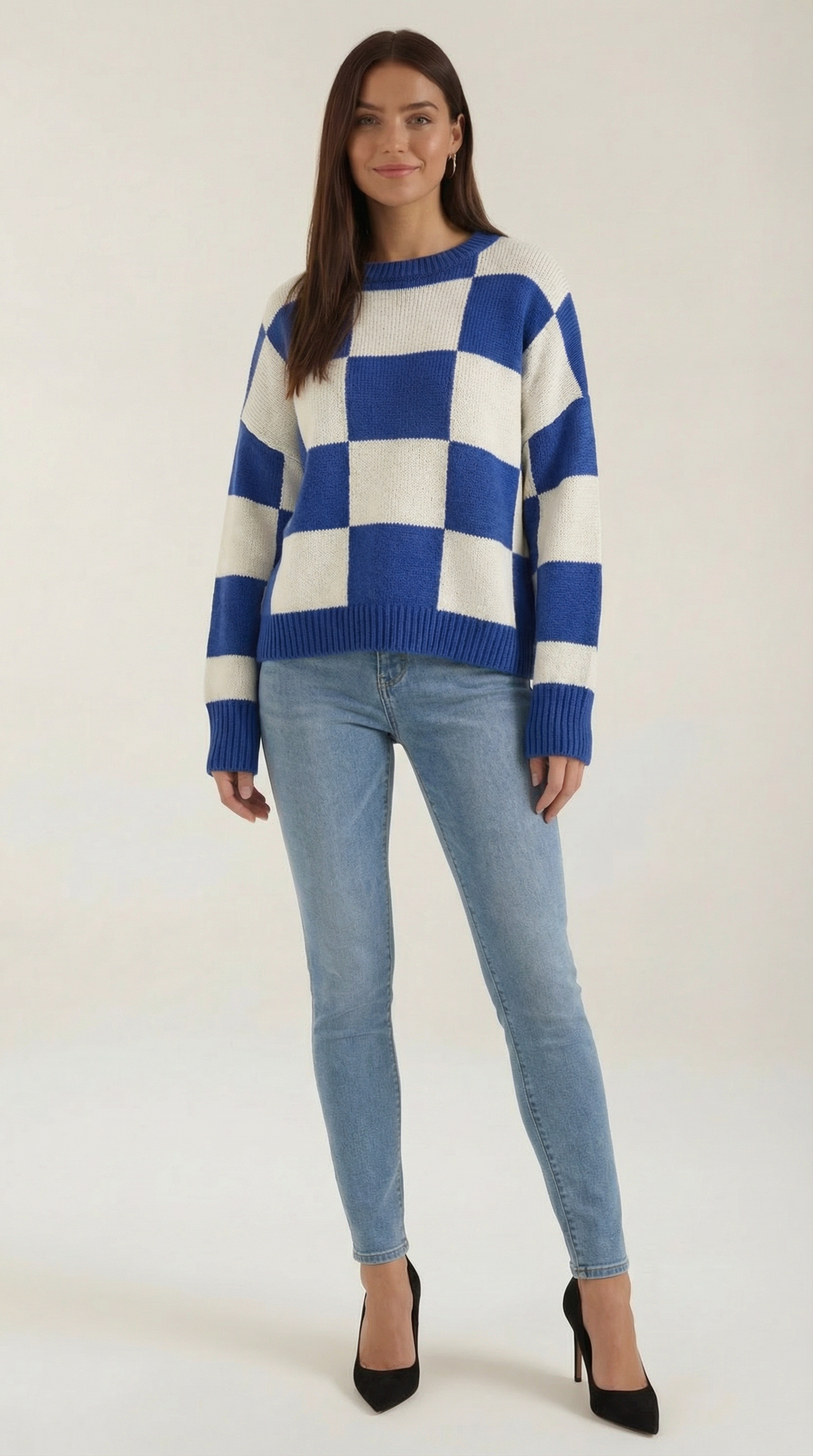 Emma Checkered Knit Sweater