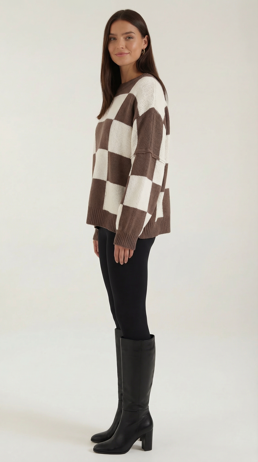 Emma Checkered Knit Sweater