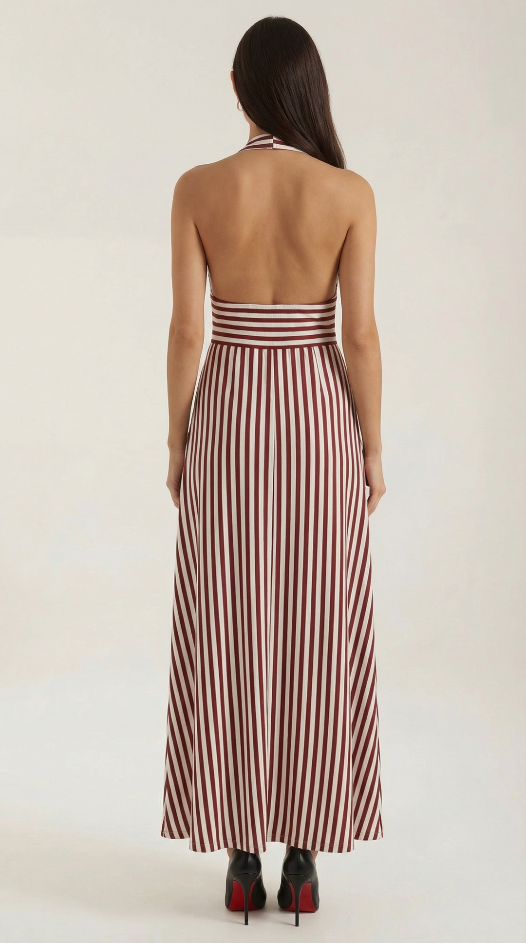 Sandra Striped V-neck Maxi Dress