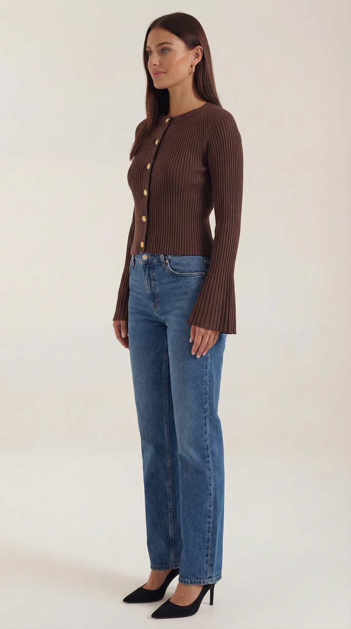 Betty Button-Up Knit Top