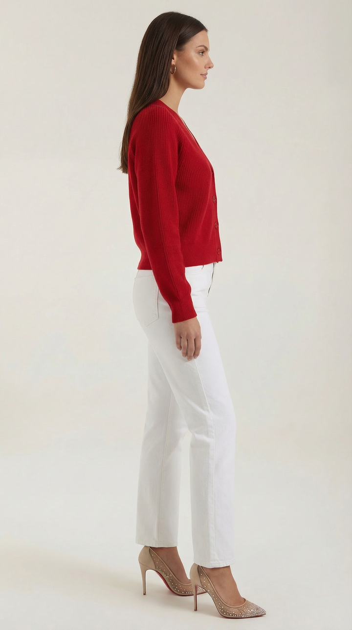 Jessica V-Neck Buttoned Cardigan