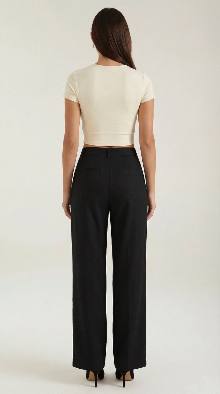 Dorothy Pleated Straight-Cut Trousers