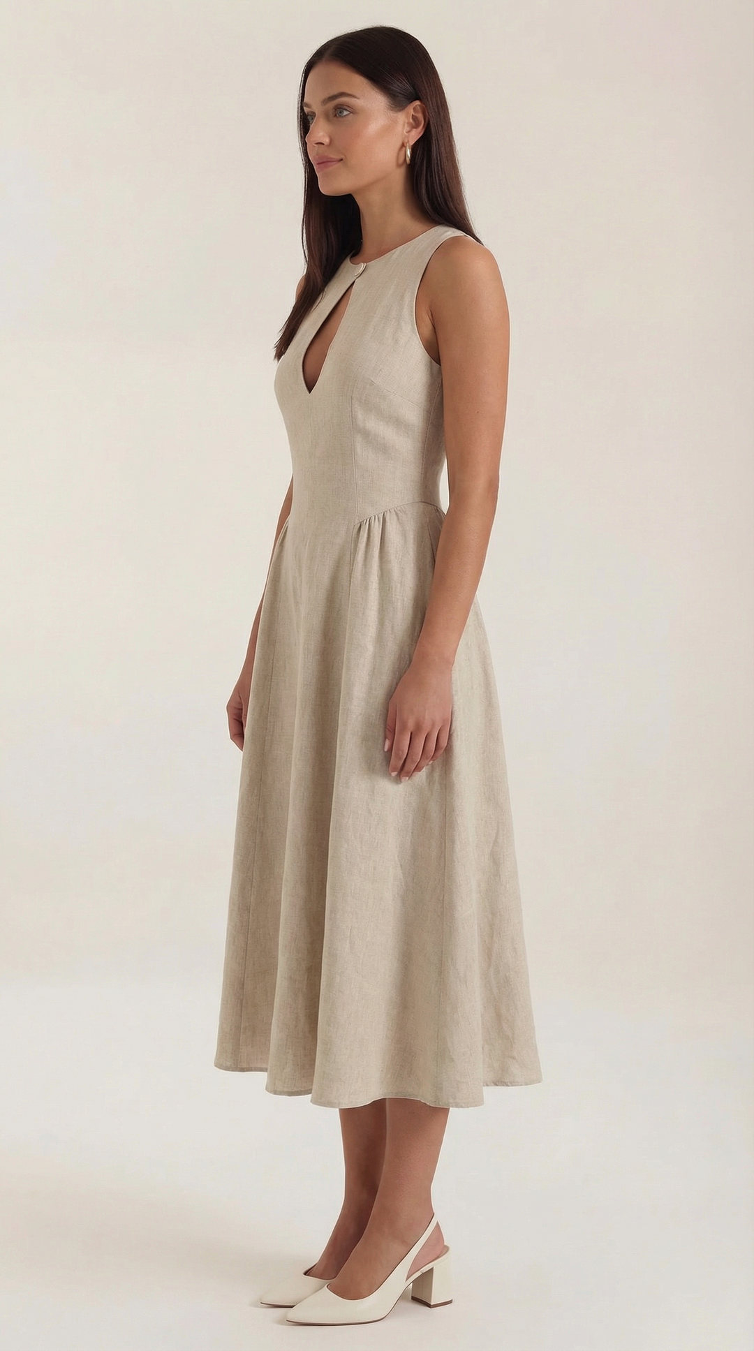 Nancy Linen Cutout Dress