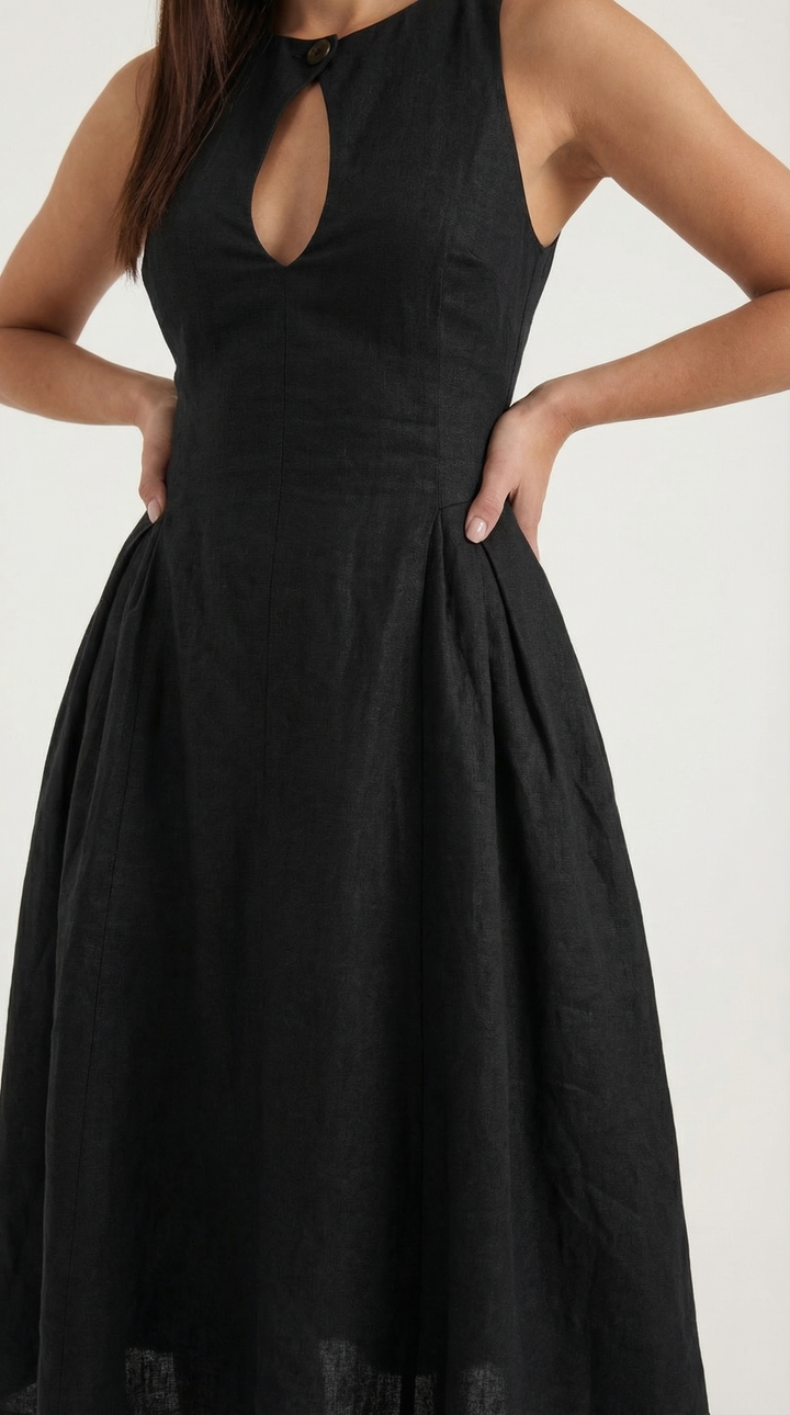 Nancy Linen Cutout Dress