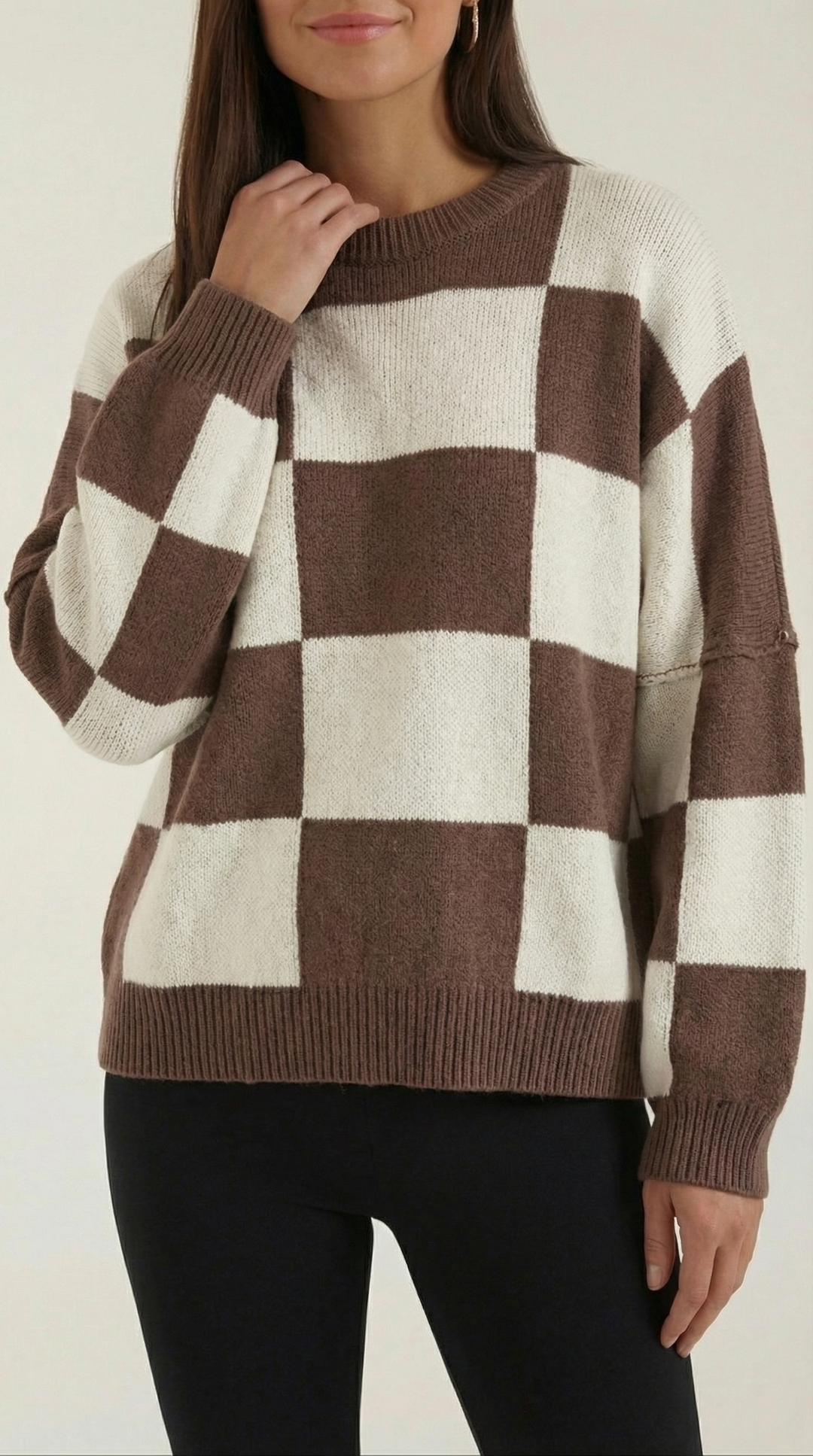 Emma Checkered Knit Sweater