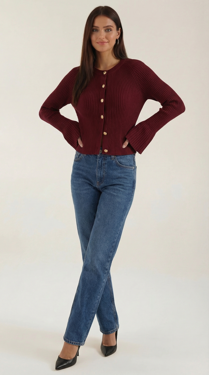 Betty Button-Up Knit Top