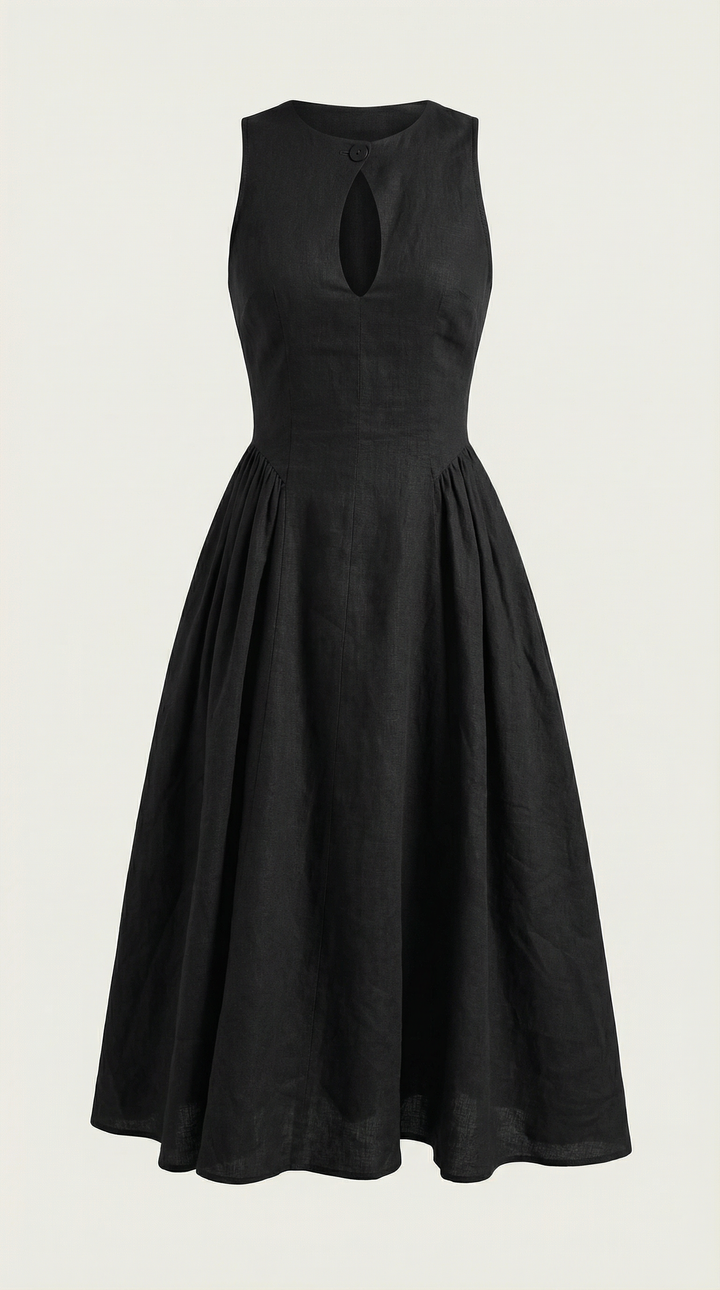 Nancy Linen Cutout Dress