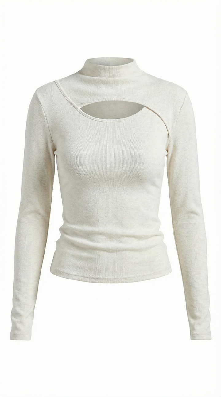 Barbara Chic Cutout Long-Sleeve Knit Top