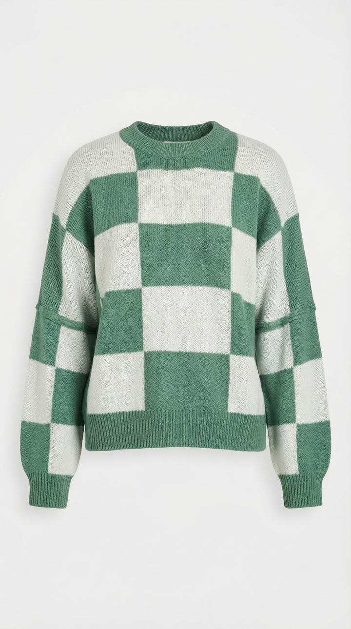 Emma Checkered Knit Sweater