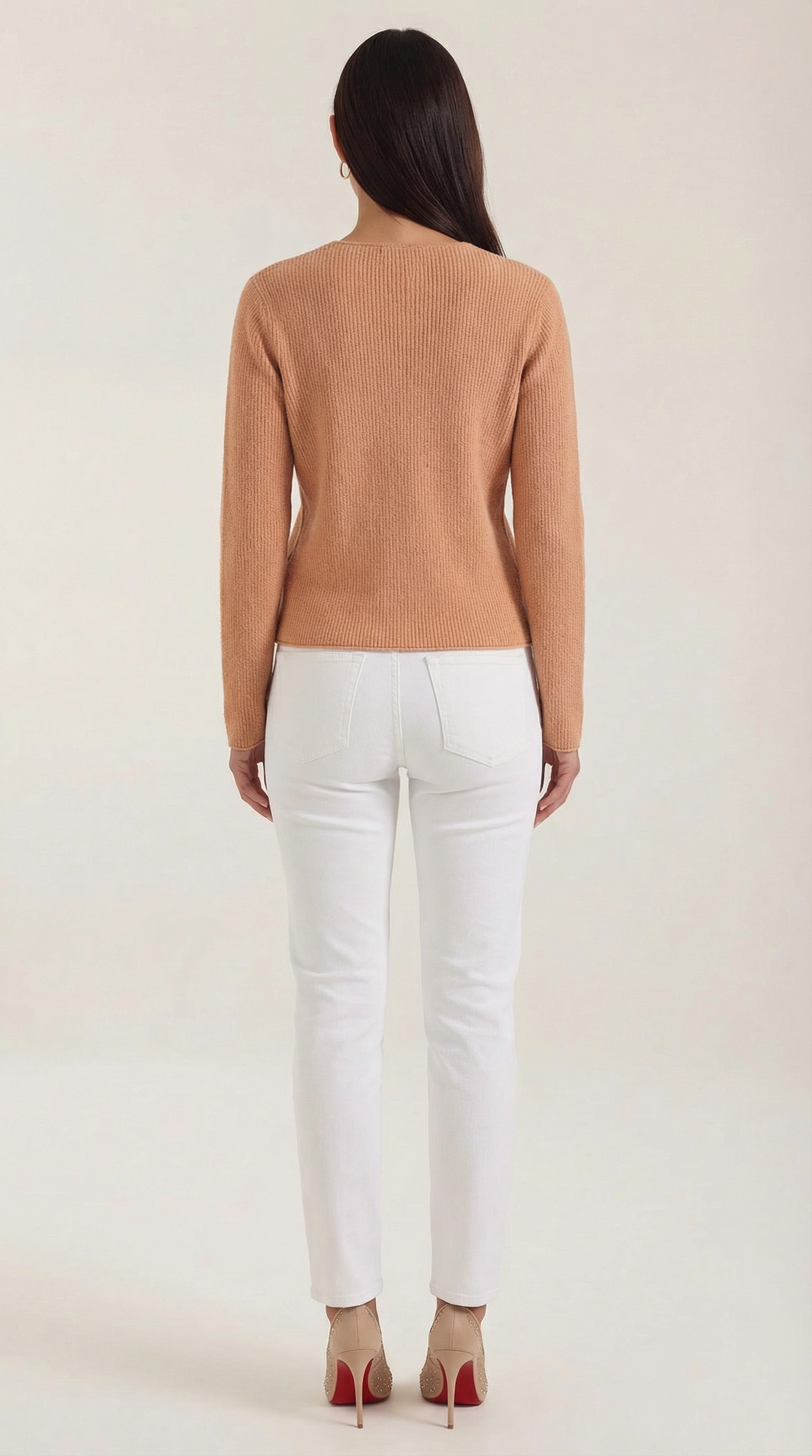 Michelle Ribbed V-Neck Sweater
