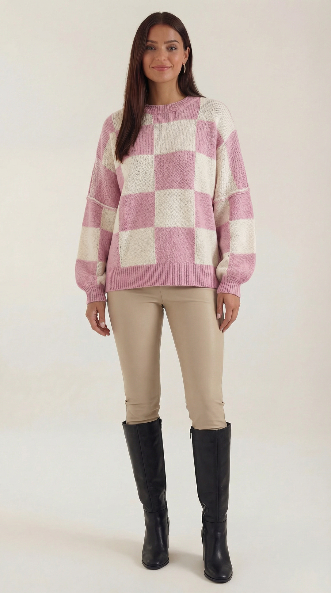 Emma Checkered Knit Sweater