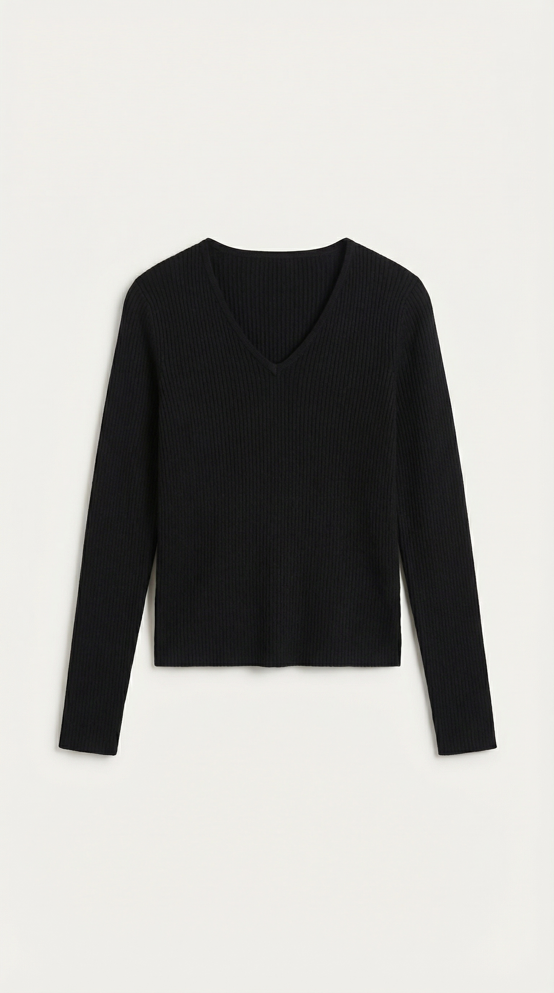 Michelle Ribbed V-Neck Sweater