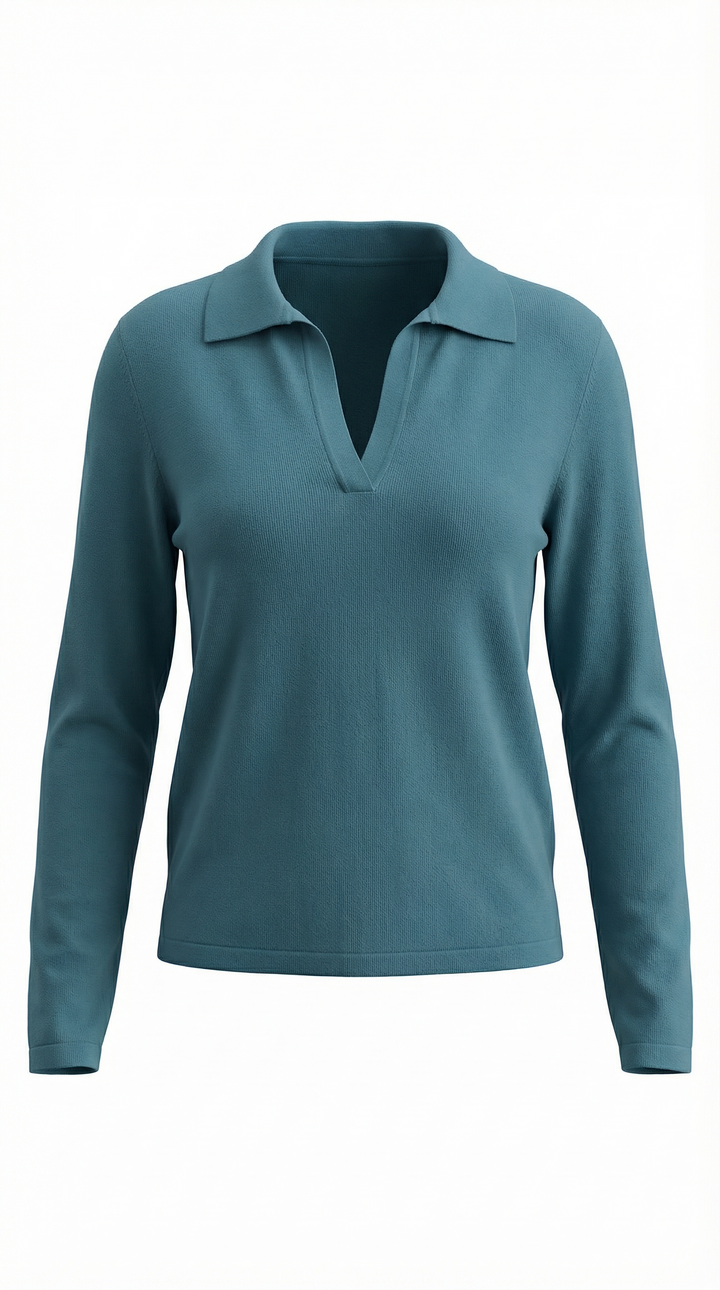 Margaret Casual V-Neck Polo Sweater