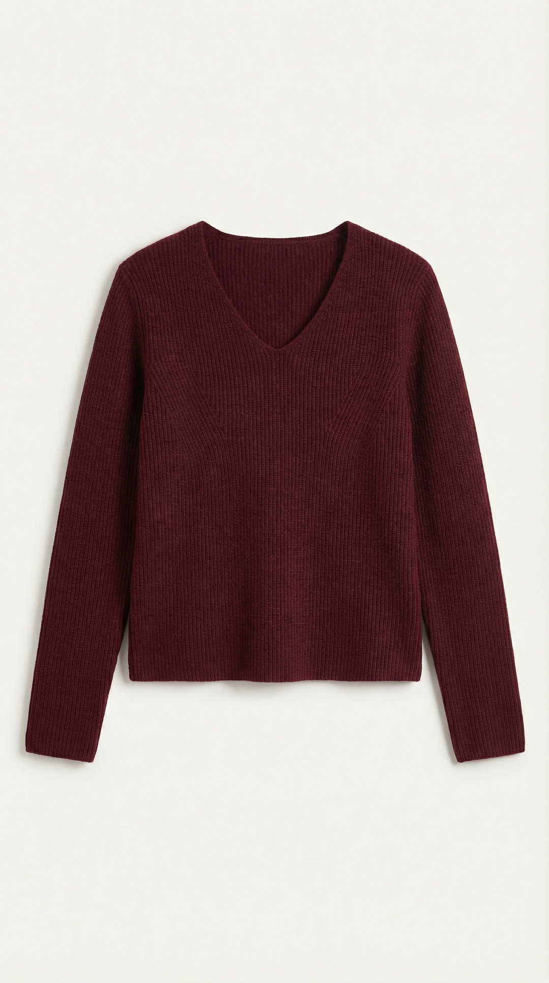 Michelle Ribbed V-Neck Sweater