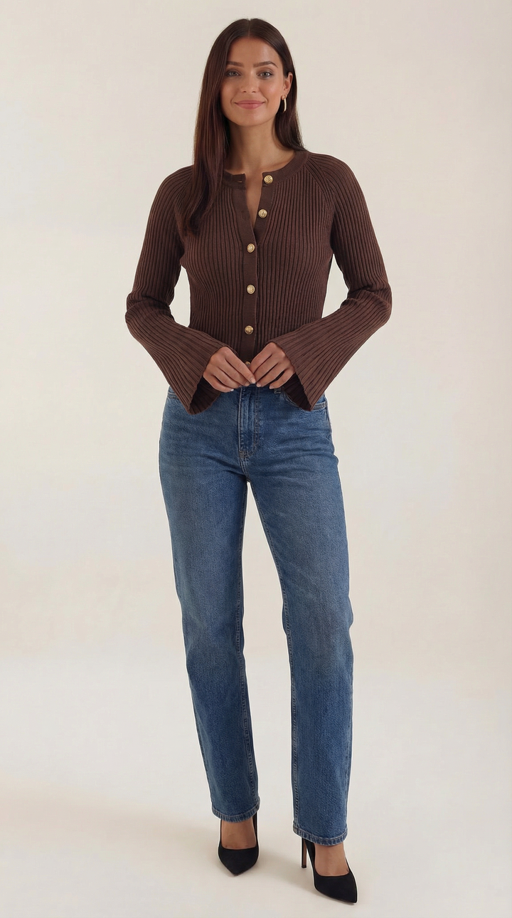 Betty Button-Up Knit Top