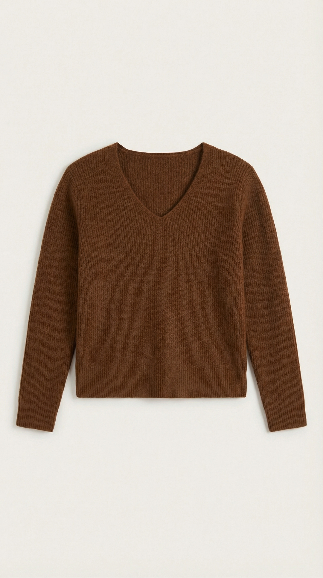 Michelle Ribbed V-Neck Sweater