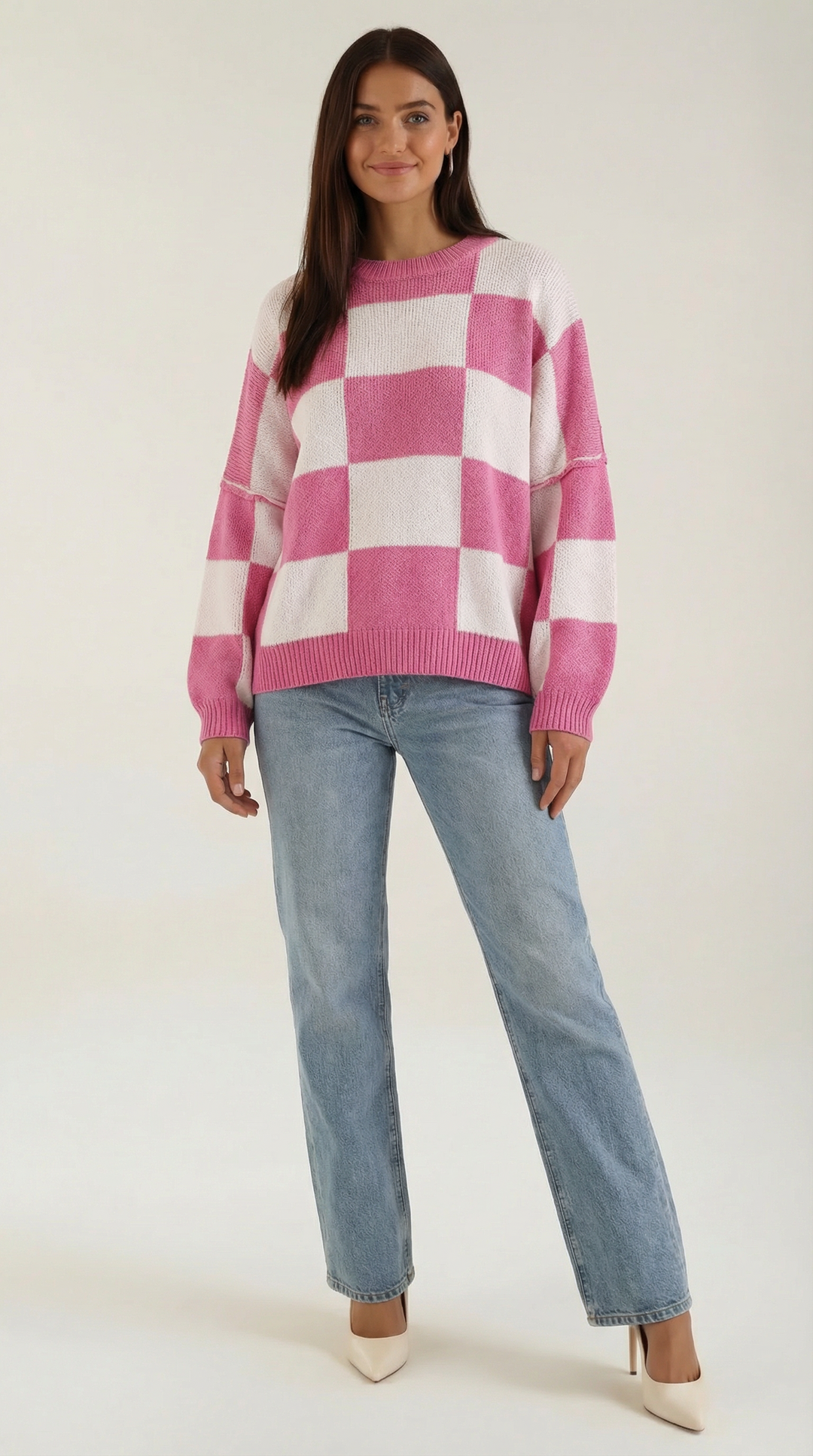 Emma Checkered Knit Sweater