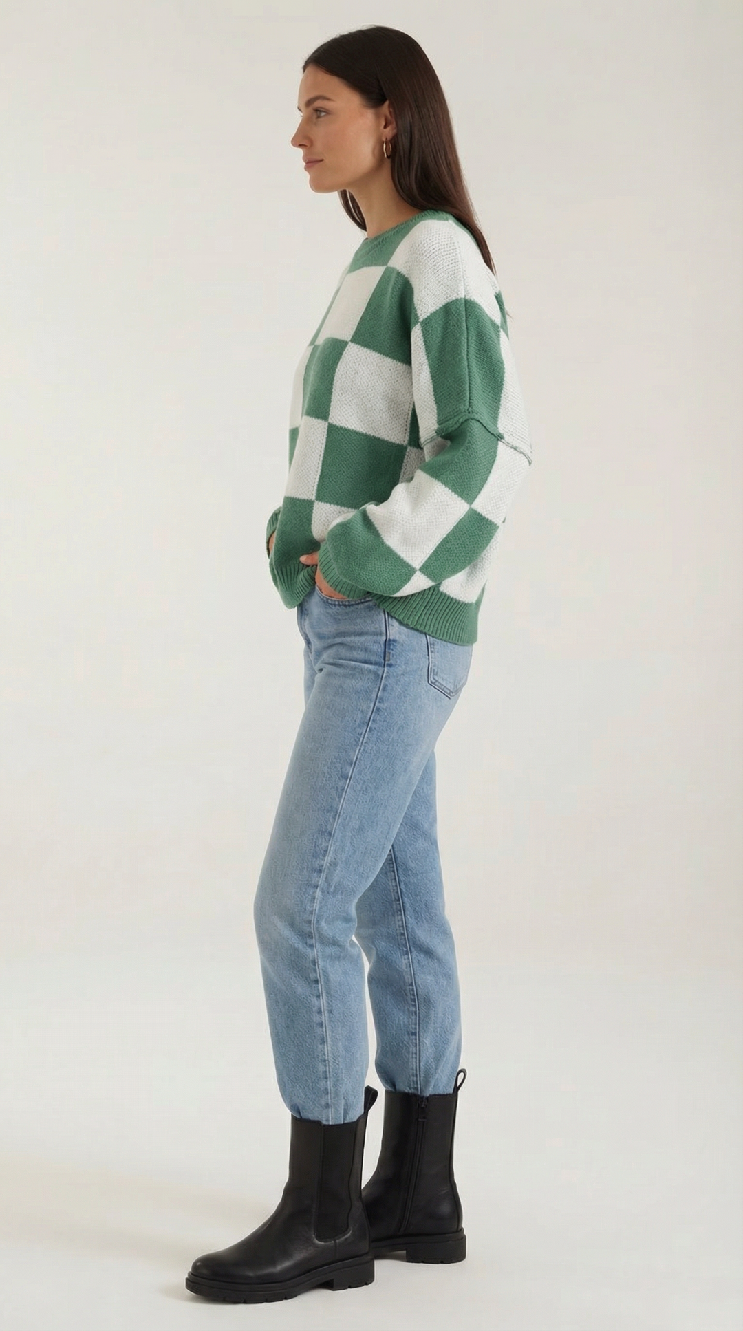 Emma Checkered Knit Sweater