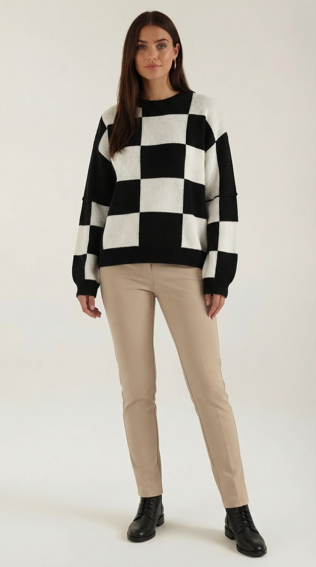 Emma Checkered Knit Sweater