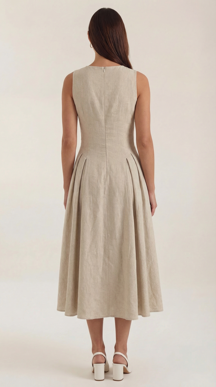 Nancy Linen Cutout Dress
