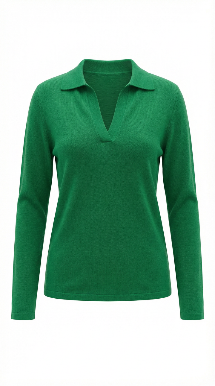 Margaret Casual V-Neck Polo Sweater