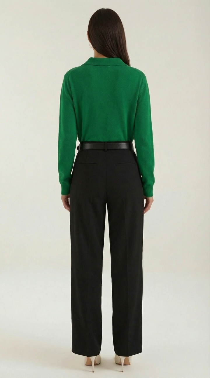 Margaret Casual V-Neck Polo Sweater