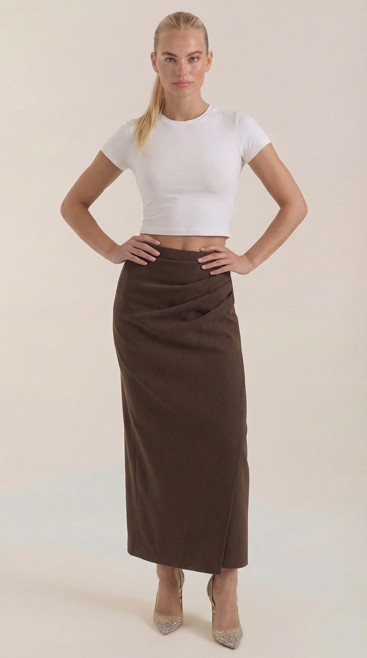 Elsie Ruched Midi Skirt