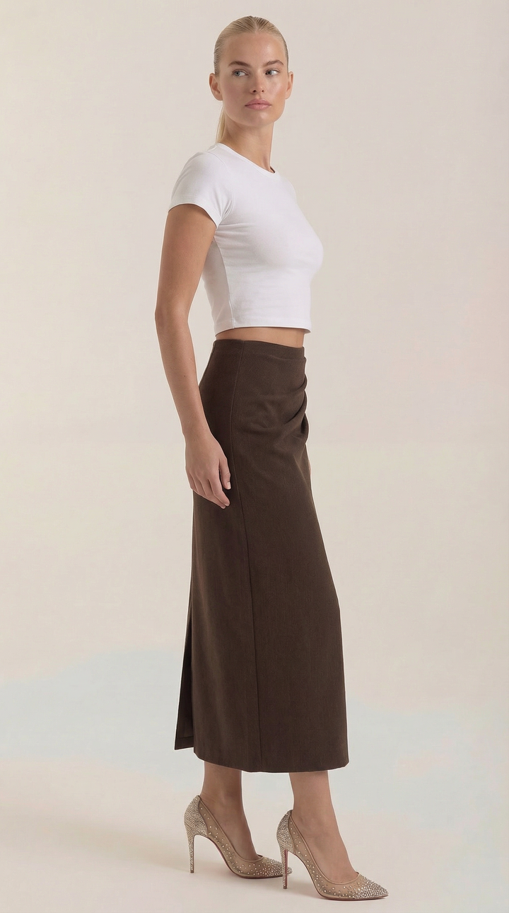 Elsie Ruched Midi Skirt