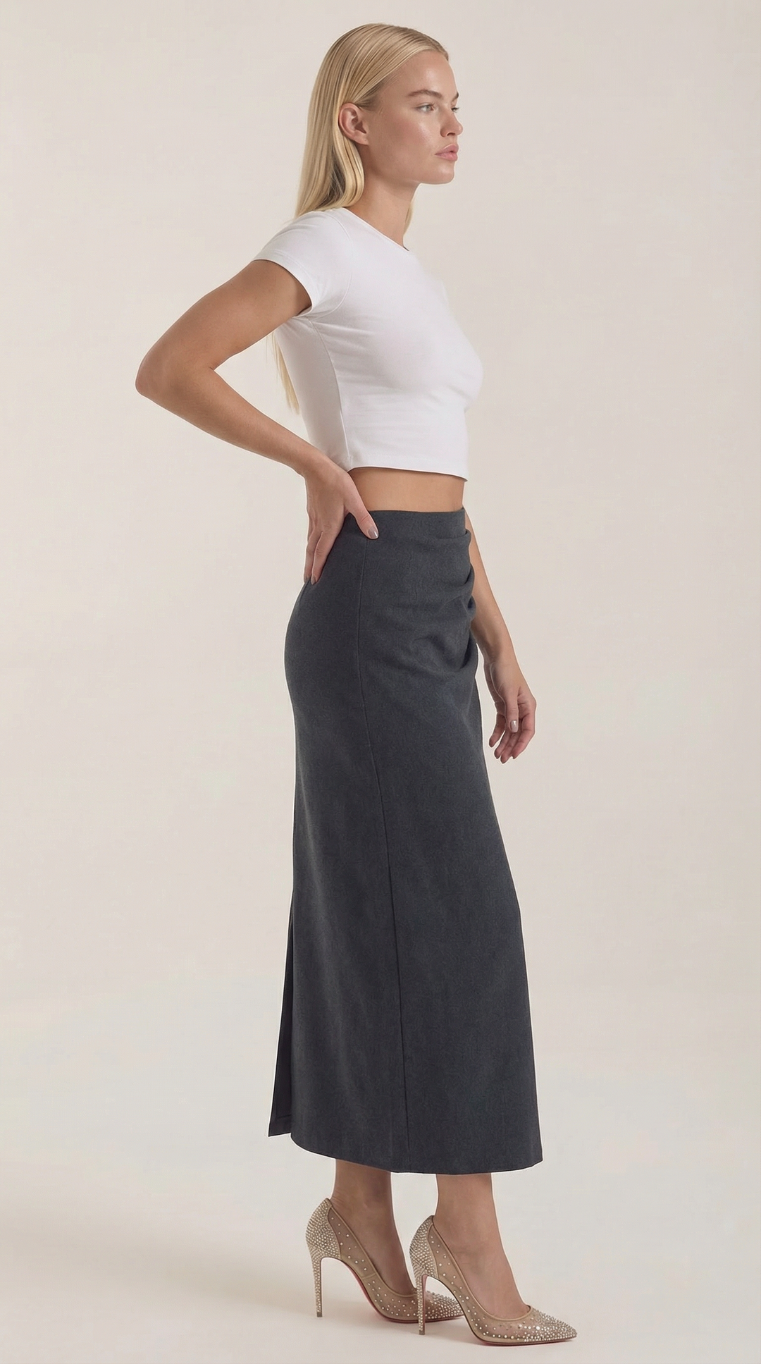 Elsie Ruched Midi Skirt