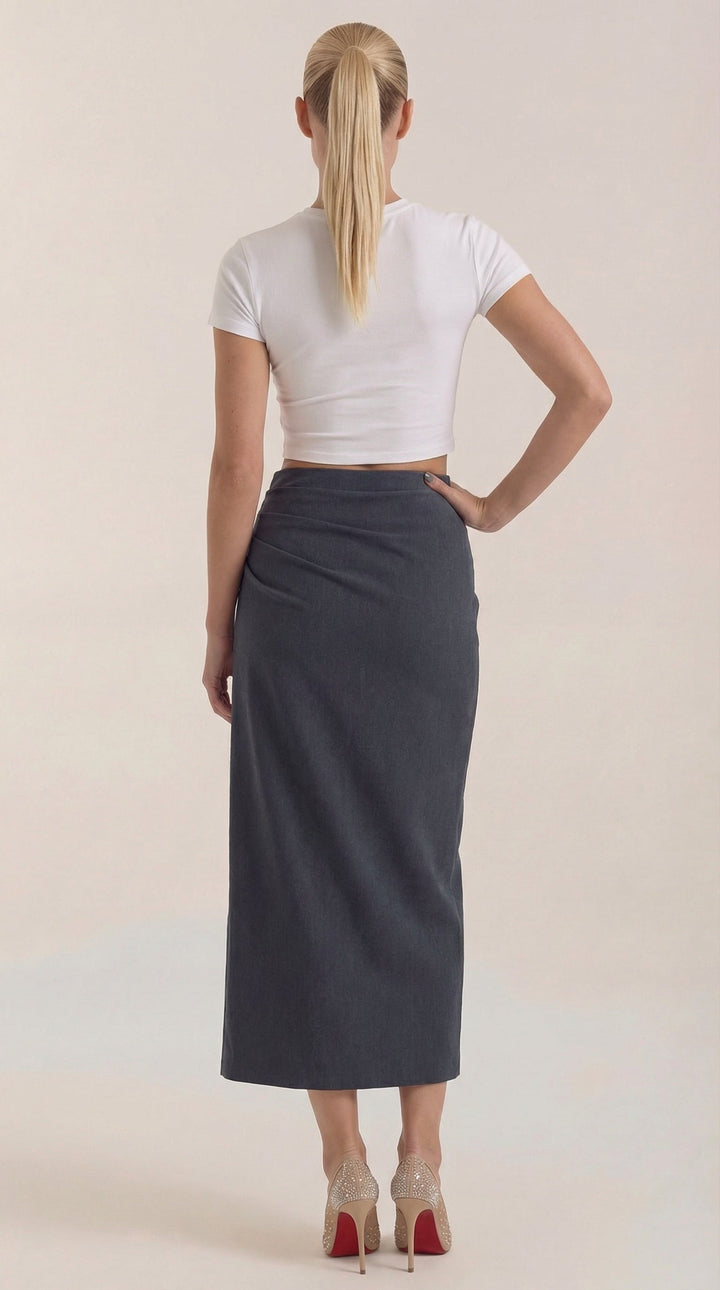 Elsie Ruched Midi Skirt