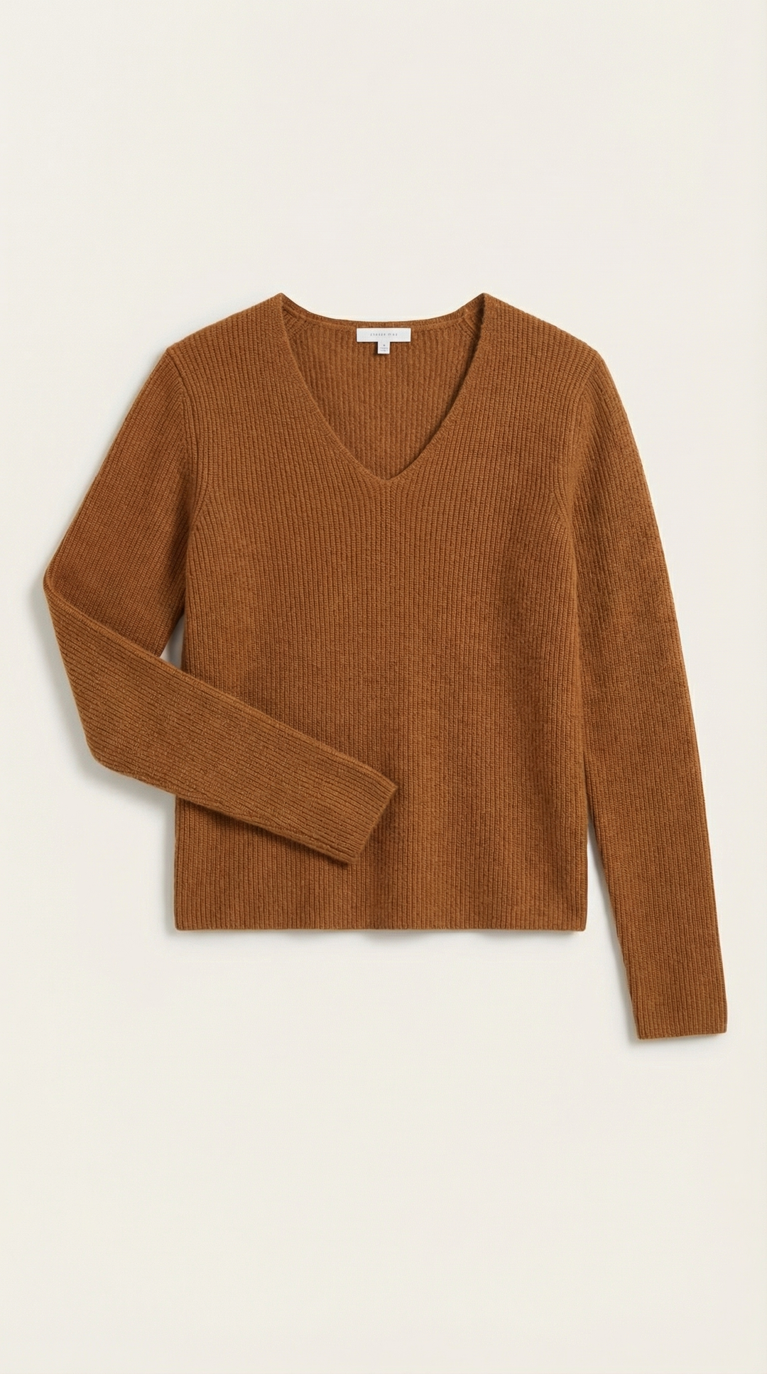 Michelle Ribbed V-Neck Sweater