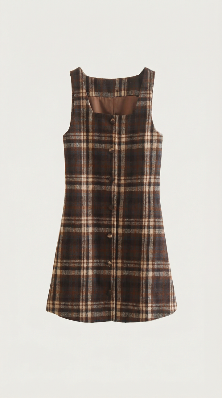 Annette Plaid A-Line Mini Dress