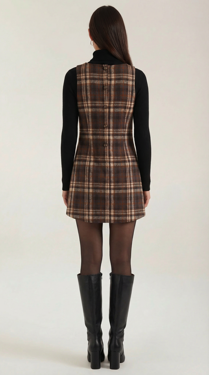 Annette Plaid A-Line Mini Dress
