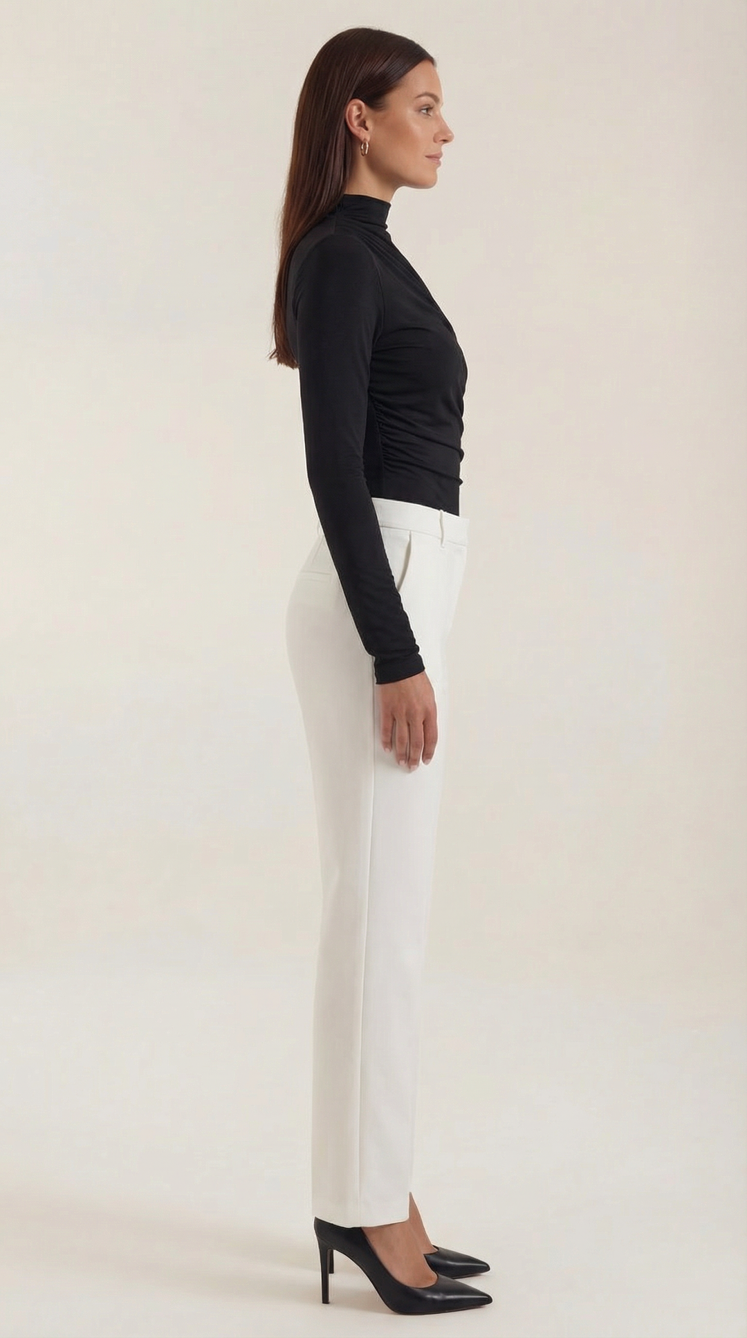 Audrey Ruched Long-Sleeve Bodysuit