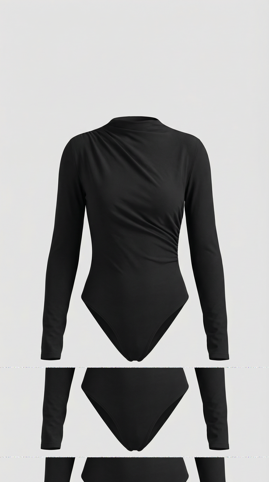 Audrey Ruched Long-Sleeve Bodysuit