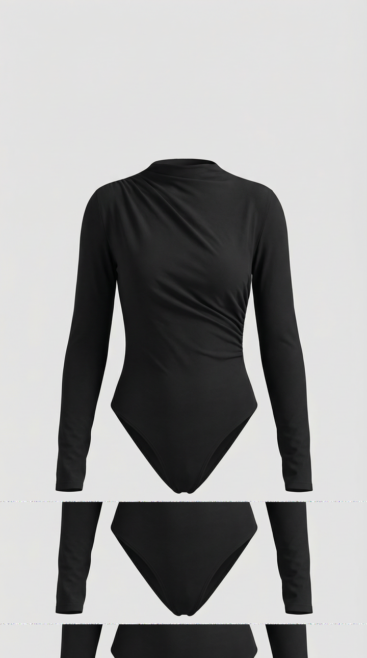 Audrey Ruched Long-Sleeve Bodysuit