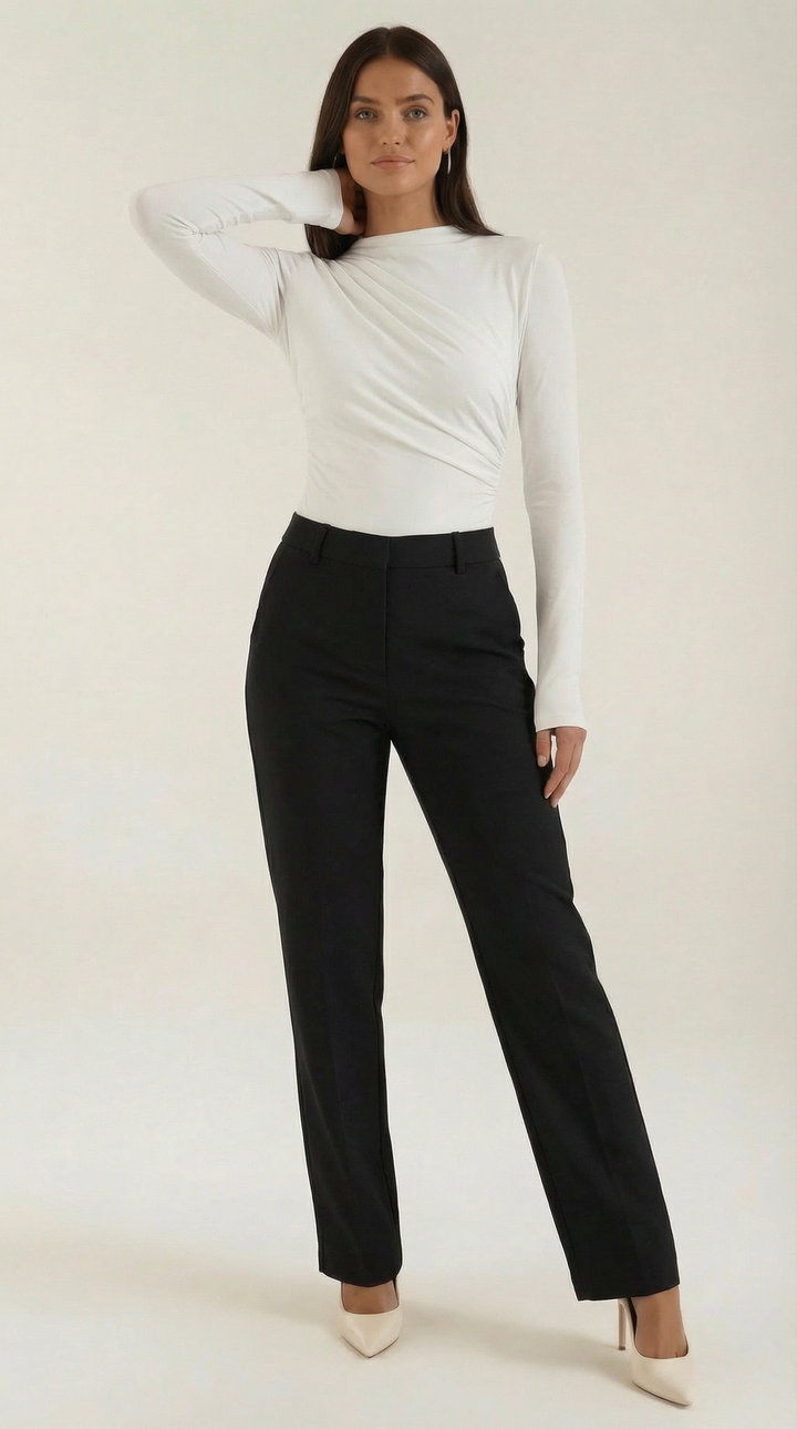 Audrey Ruched Long-Sleeve Bodysuit
