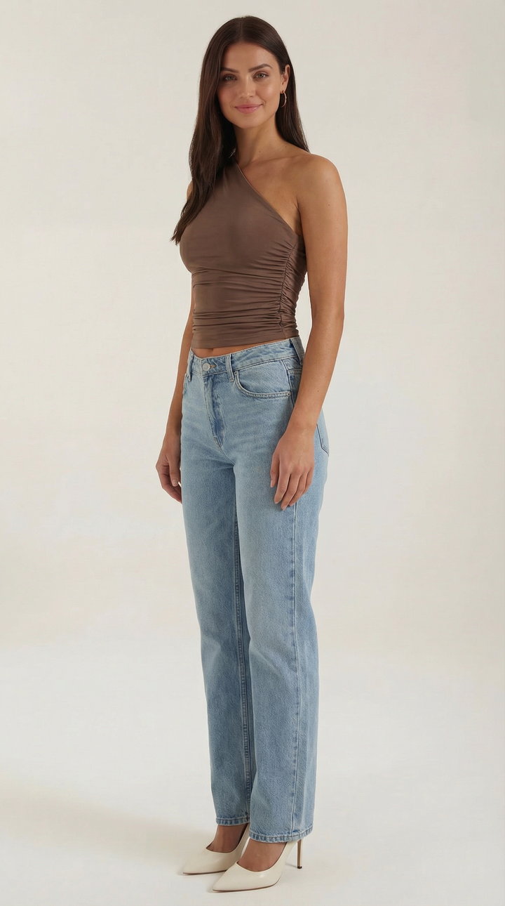 Briony Sleeveless One Shoulder Top