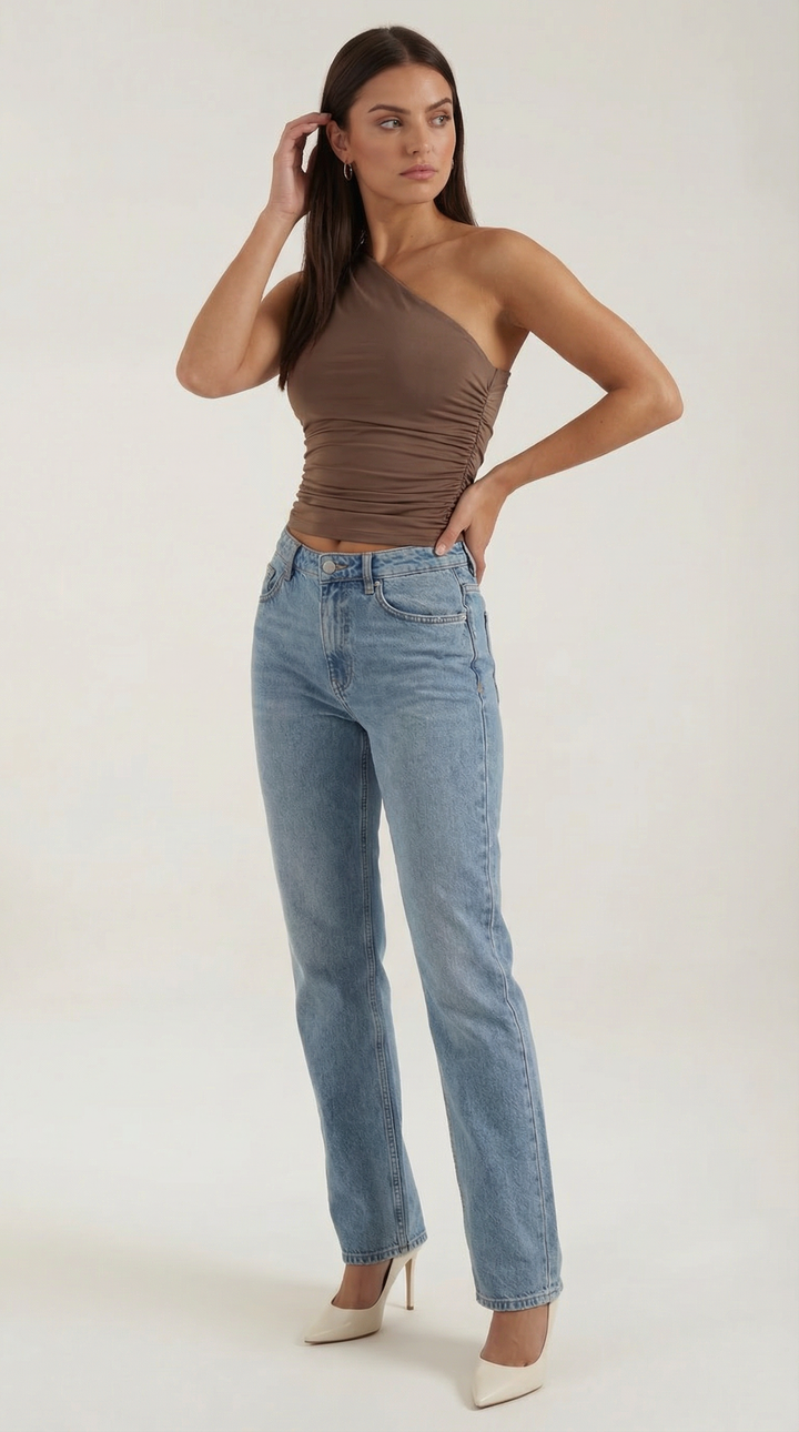 Briony Sleeveless One Shoulder Top