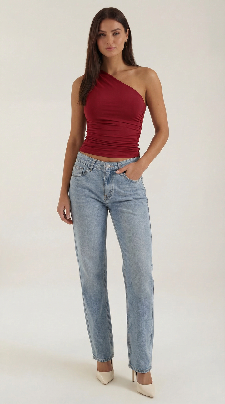 Briony Sleeveless One Shoulder Top