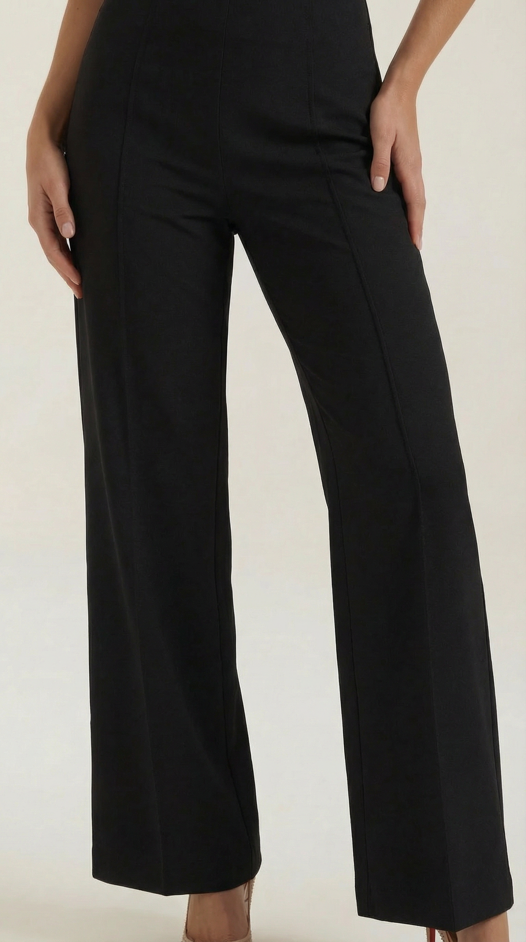 Brooke White Mid Waist Baggy Trousers
