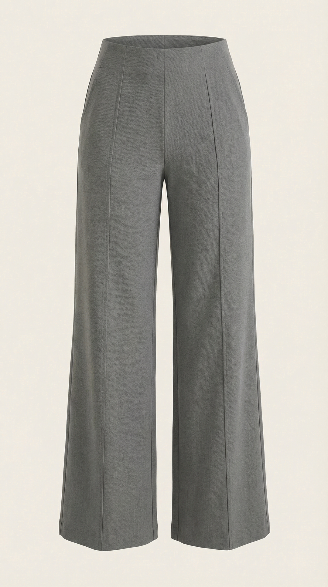 Brooke White Mid Waist Baggy Trousers