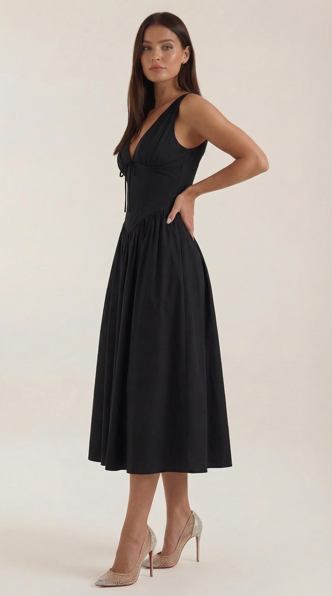 Cassiopeia Midi Plunge Dress