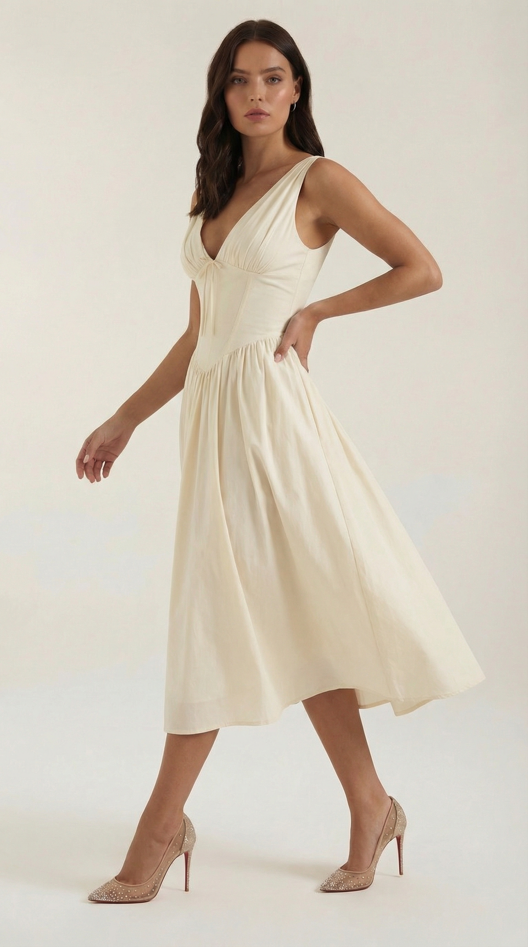 Cassiopeia Midi Plunge Dress