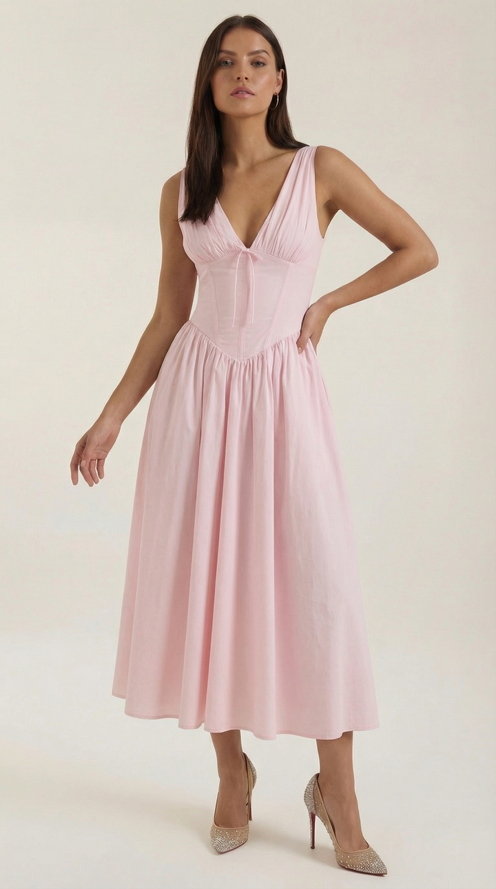 Cassiopeia Midi Plunge Dress